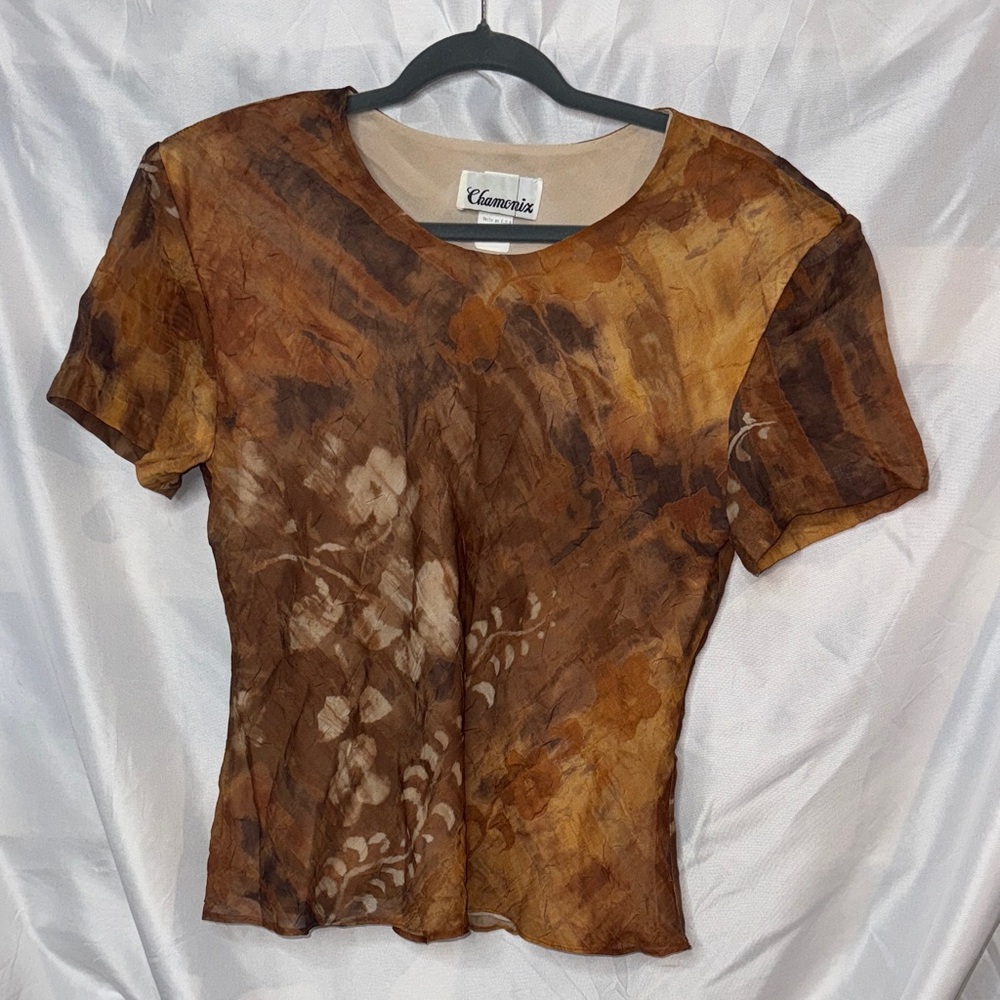 VINTAGE popcorn shirt with shoulder pads by